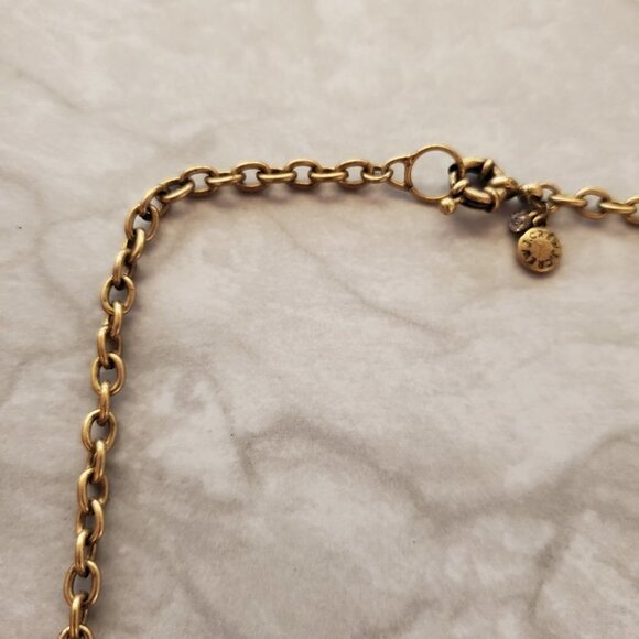 💙 J.Crew Enamel Rhinestones Crystals Pave Antique Mini Statement Necklace 💙 - Picture 12 of 16